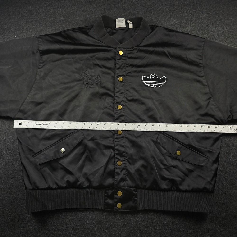 Adidas x Mark Gonzales Shmoo Bomber Jacket Black Gold Snap Front Men's 2XL - Picture 6 of 16